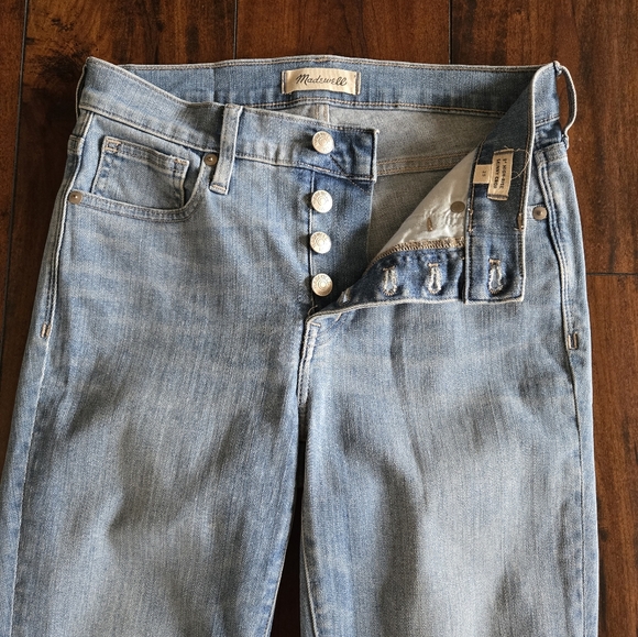 Madewell Jeans Women's Blue Denim 9" High-Rise Skinny Crop With Raw Hem Size 25 - Picture 9 of 16